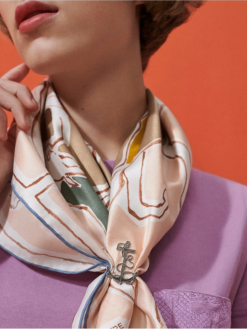 Hermes Ancre Marine scarf 70 ring